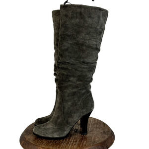 Sofft Boots Womens 8.5 Belfast Brown Suede Leather Slouchy Calf High Heel